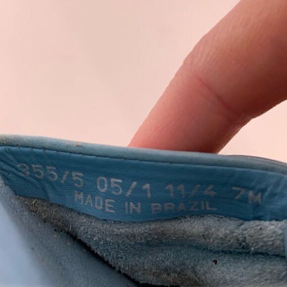 Franco sarto womens heels size 7 blue leather vintage y2k 90s bow - Picture 10 of 15